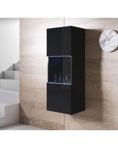 Vitrinenschrank Modell Luke V3 (40x126cm) - Schwarz