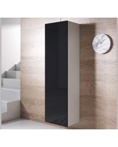 Vitrinenschrank Modell Luke V4 (40x165cm) - Weiß und Schwarz
