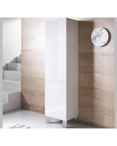 Vitrinenschrank Modell Luke V4 mit Aluminiumfüße (40x177cm) - Weiß