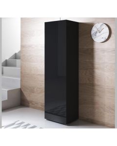 Vitrinenschrank Modell Luke V4 mit Standardfüße (40x167cm) - Schwarz