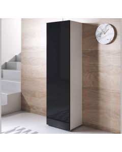 Vitrinenschrank Modell Luke V4 mit Standardfüße (40x167cm) - Weiß und Schwarz