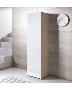 Vitrinenschrank Modell Luke V4 mit Standardfüße (40x167cm) - Sonoma und Weiß