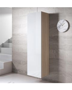 Vitrinenschrank Modell Luke V4 (40x165cm) - Sonoma und Weiß