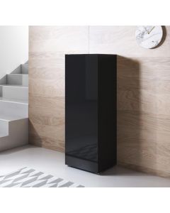 Vitrinenschrank Modell Luke V1 mit Standardfüße (40x128cm) - Schwarz