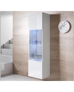Vitrinenschrank Modell Luke V6 (40x165cm) - Weiß