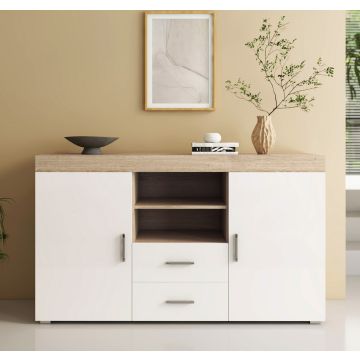 Sideboard Modell Roque - Sonoma und Weiß