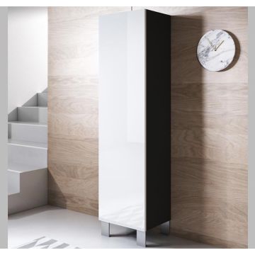 armoire-mural-luke-v4-40x165cc-pieds-aluminium-noir-blanc