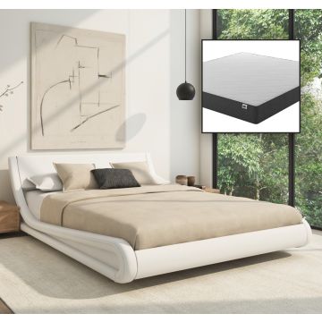 Doppelbett Alessia mit Matratze - 140 x 190 cm - Weiß