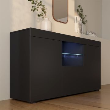 Sideboard Modell Natolia - matt Schwarz 150 x 83 cm.
