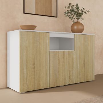 Sideboard Modell Nevada - Weiß und Sonoma