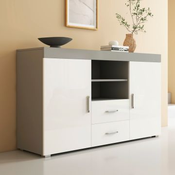 Sideboard Modell Roque - Grau und Weiß