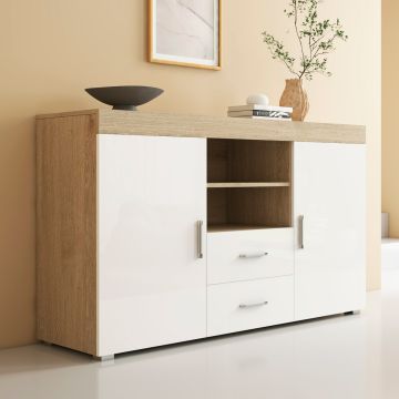 Sideboard Modell Roque - Sonoma und Weiß