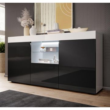 sideboard-sefora-2-weiss-schwarz-glanzend