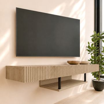 TV-Lowboard farbe geriffelte Eiche 150cm Renzo