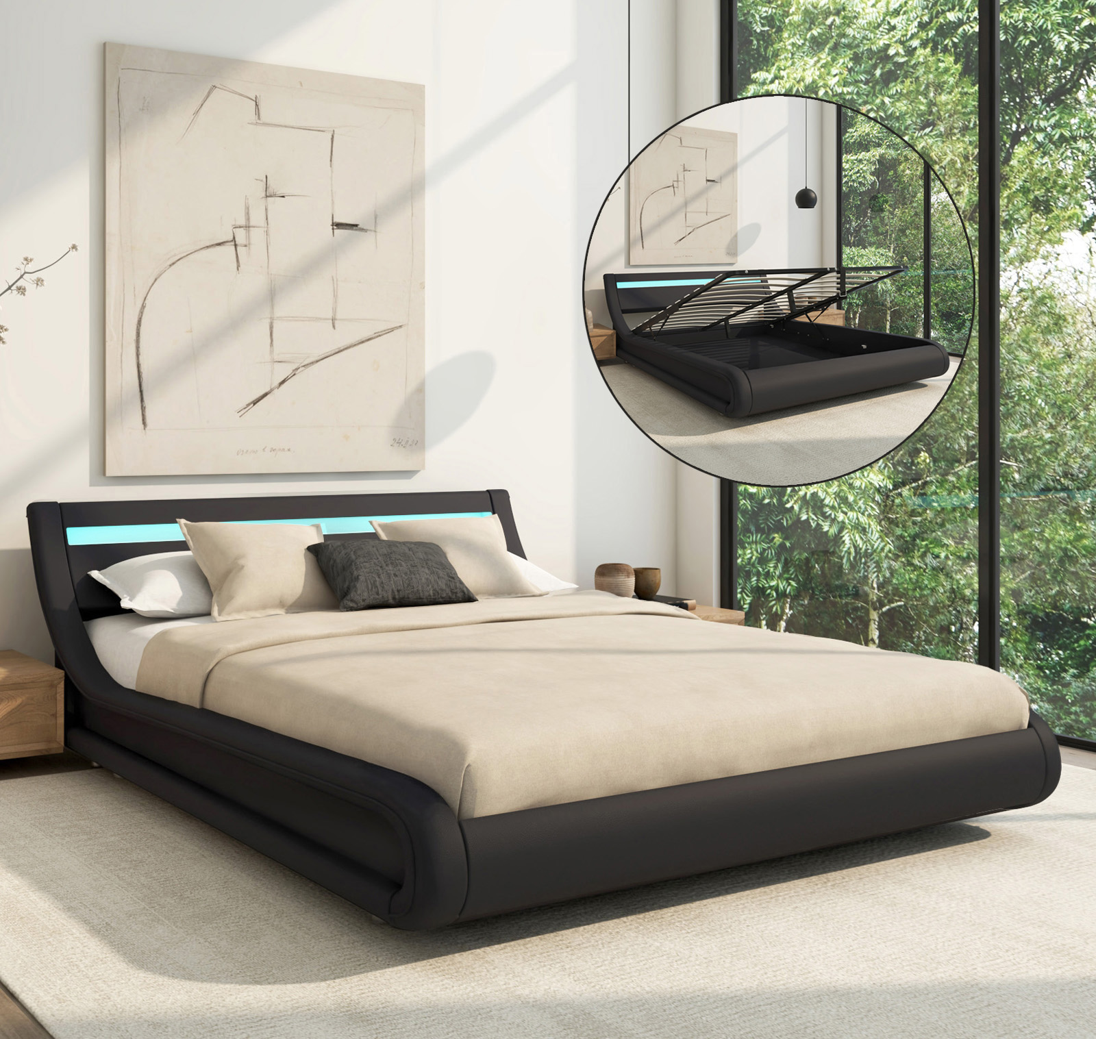 Bett Parisina Schwarz