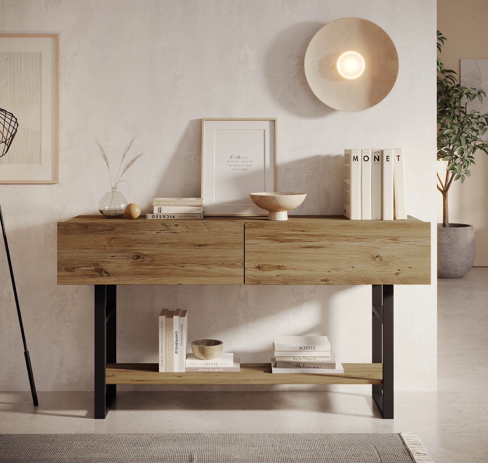 Industrielle Flurmöbel Factory R1 (139 cm) Holzfarbe