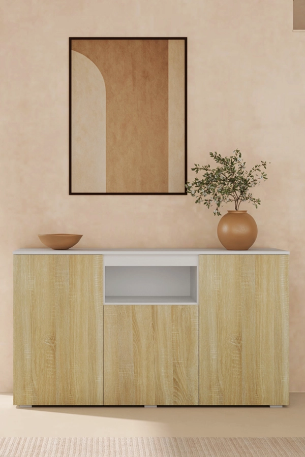 Sideboard Modell Nevada - Weiß und Sonoma
